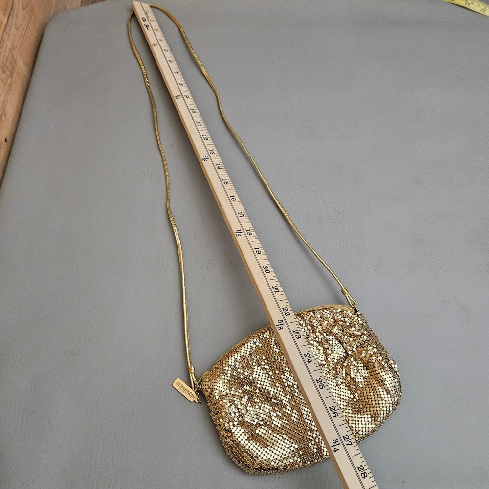 Whiting and Davis International Gold Metal Mesh Crossbody Evening Bag - Picture 12 of 12